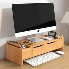Image of Computer Desktop Monitor Speaker Stand Laptop TV Display Screen Shelf Riser 50cm