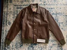 Image of LVC LEVI'S VINTAGE CLOTHING STRAUSS LEATHER JACKET RYE men size L very rare