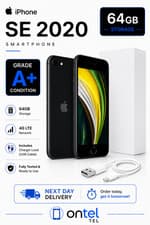 Image of Boxed Apple iPhone SE 2020 2nd Gen 64GB Black Unlocked Excellent Battery Health