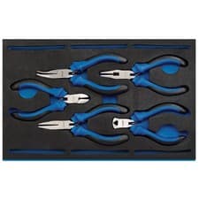Image of Draper Precision Plier Set in 1/4 Drawer EVA Insert Tray 5 Pc Soft Grip 63215