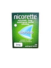 Image of Nicorette Microtab, 2 mg, 100 (Stop Smoking Aid) Brand New Long Expiry Date