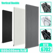 Image of Vertical Designer Radiator Oval Column Flat Panel Tall Upright Heating Rads UK