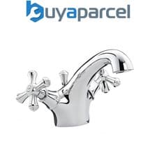 Image of Bristan Colonial Traditional Chrome Basin Monobloc Tap Chrome + Waste K BAS C