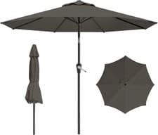 Image of 2.5M LARGE OUTDOOR PARASOL UMBRELLA GARDEN PATIO TABLE SUN SHADE CANOPY GRAY**