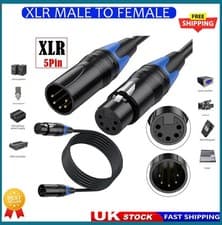 Image of Microphone Speaker Lead Mic Cable / XLR 5-pin Lead Balanced Male to Female Plugs