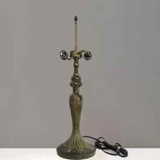 Image of Tiffany Table Lamp Antique Brass Abstract Base Only, 2 E27 Bulb Holder