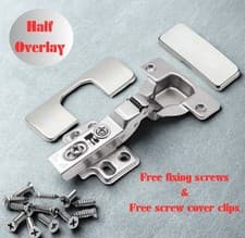 Image of Kitchen Cabinet Wardrobe Door Hinge 35mm Half Overlay
