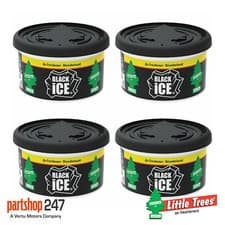 Image of 4 x Fiber Can Black Ice Little Trees Magic Tree Car Home Air Freshner