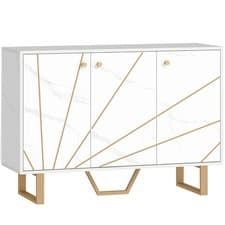 Image of HOMCOM Modern Sideboard Storage Cabinet Adjustable Shelves