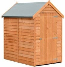 Image of 6x4 WOODEN GARDEN SHED APEX ROOF FLOOR DOOR WINDOWLESS TOOL BIKE STORE 6ft 4ft