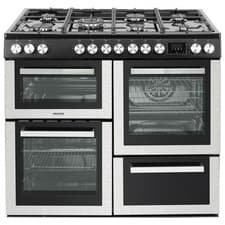 Image of electriQ 100cm Dual Fuel Range Cooker - Stainless Steel EQRANGEDF100SSV2