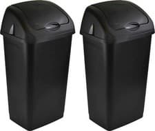 Image of Plastic Swing Top Bin Waste 60L Rubbish Dust Home Kitchen Office