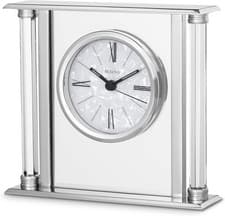 Image of Bulova B2454 The Pearl Tabletop Clock Mirror Polished Silver