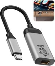 Image of Qaum USB C to Mini DP Displayport Cable Adapter 4k@60hz Female Grey
