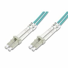 Image of 5M OM4 50/125 LC-LC DLX 2.8mm FIBRE OPTIC CABLE - AQUA
