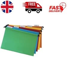 Image of A4 Assorted Colour Suspension Files - Pack of 10 with Clip-On Index Tabs