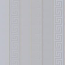 Image of Versace Greek Key Stripe Silver Wallpaper � 93524-5