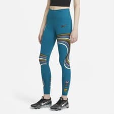 Image of $110 NEW NIKE One Luxe Mid Rise Red Printed Leggings Size XS DJ5357-634 Tight