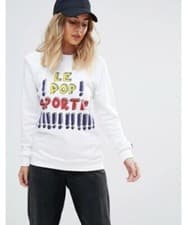Image of Le Coq Sportif Pop Sportif Sweatshirt White Size M LF8 QQ 03