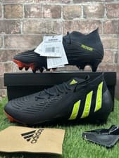 Image of Adidas Predator Edge.1 GW1017 Soft Ground Football Boots Men's UK 7 Black Yellow