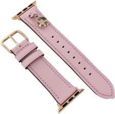 Image of COACH 14700114,Apple watch,Leather band strap,38mm 40mm,Pink,flower charm