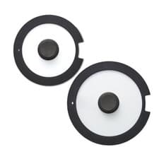 Image of Tower Freedom Glass Lids with Silicone Edges, 24cm/28cm, 2 Piece, Black T800206