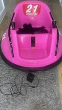 Image of Kids Pink Electric Bumper Car 12V with 360-Degree Spin