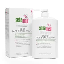 Image of Sebamed 1L Liquid Face & Body Wash Sensitive Skin pH 5.5 Gentle Pump Large