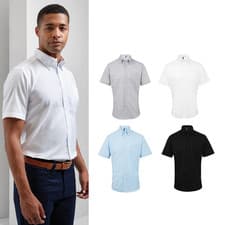 Image of Premier Signature Oxford short sleeve shirt - Semi fitted styling