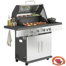 Image of Outsunny 4+1 Burner Gas BBQ Grill, Portable Gas Barbecue Grill