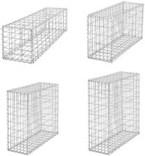 Image of Gabion Baskets Galvanised Steel Cages Mesh Wire Stone Basket Outdoor Spiral Ret