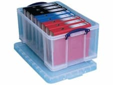 Image of Really Useful Box Stackable Storage Box, 64 L, Clear, 710 x 440 x 310 mm +24h