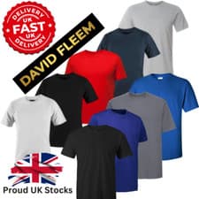 Image of Mens Plain T-Shirt 2 Pack 3 Pack 5 Pack 100% Cotton High Quality Solid Tee Shirt