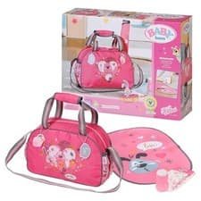 Image of BABY born Changing Bag - Doll changing bag in Pink/Grey - Premium doll access...