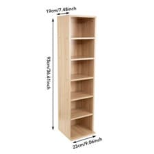 Image of 6-Tier Wooden CD DVD Game Shelf Unit Organizer Storage Rack Bookshelf