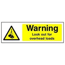 Image of Warning Overhead Loads Sign or Sticker | CONS0048