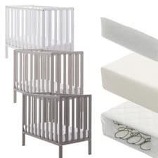 Image of Obaby Bantam Space Saver Cot - Compact 100x50cm - Optional Mattress - From Birth