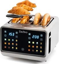 Image of 4 Slice Toaster Stainless Steel Touchscreen Dual Control Wide Slots 6 Modes