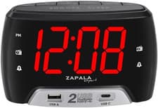 Image of Wake-Up Alarm Clock with Radio for Bedside or Kitchen, Dual Alarm, Sleep & Snooz
