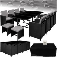 Image of XL Garden dining set in rattan | 12 seats, 1 table | Outdoor Patio Furniture