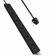 Image of 4/6 Gang Individual Switched Surge Protected Extension Lead with Led Indicators