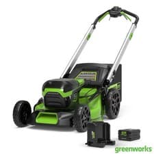 Image of Greenworks 48V 46cm Self-Propelled Cordless Lawn Mower + 2 x 24V (4Ah) Batteries