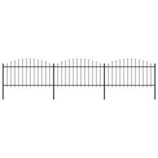 Image of Garden Fence with Spear Top Steel (1.25-1.5)x5.1 m Black vidaXL