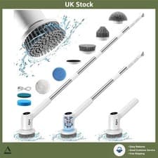 Image of Powerful Cordless Electric Spin Scrubber, 8 Heads, 2 Speeds, Extendable Handle