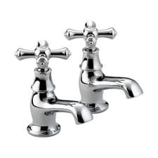 Image of Bristan K 1/2 C Colonial Traditional Chrome Basin Taps 1 Pair Chrome on Brass