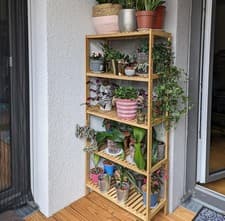 Image of Wooden Bathroom Shelving Unit Kitchen Freestanding Storage 5 Shelves Plants Rack