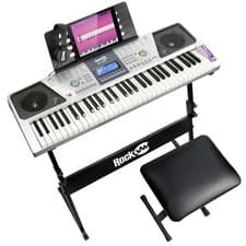 Image of RockJam 61 Key Keyboard Piano Kit with Stand, Bench, Headphones RJ661-SK -N