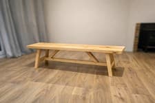 Image of Solid Wood Dining Bench - Hallway Bench - Seating