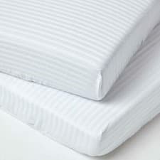 Image of 2 x Cot Bed Fitted Sheet Egyptian Cotton Toddler Bed Size 330TC 500TC Equivalent