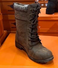 Image of ROCKET DOG BILLIE HEIRLOOM PU / HARPER FABRIC LADIES BOOTS BROWN (UK 3) New